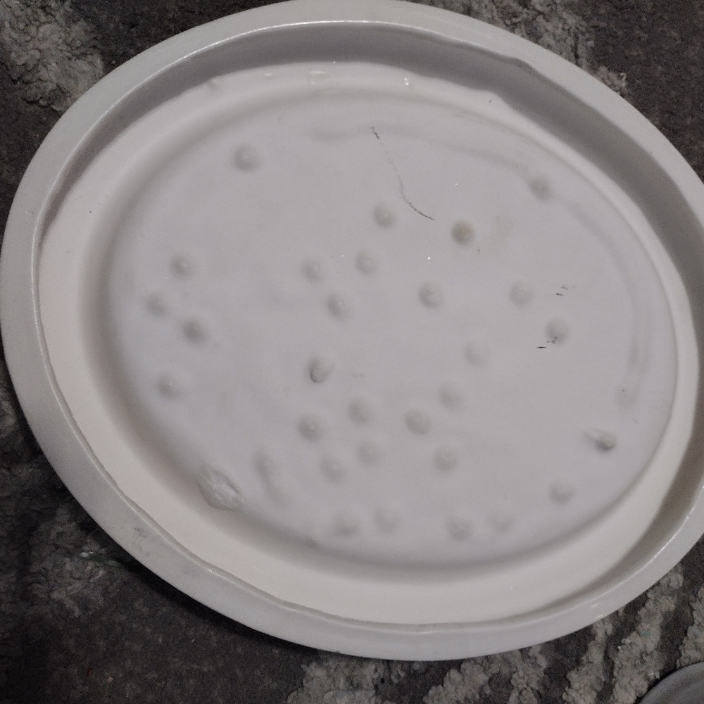 Blue and white floral ceramic plaque - Picture 2 of 2